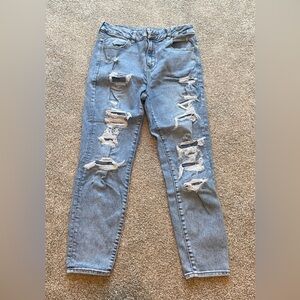 American Eagle Outfitters Sky Blue Ripped Skinny Jeans